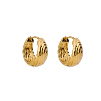 Gold Rope Hoop Earrings