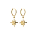 Gold Star Drop Earrings