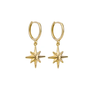 Gold Star Drop Earrings