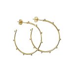 Gold Studded Hoop Earrings