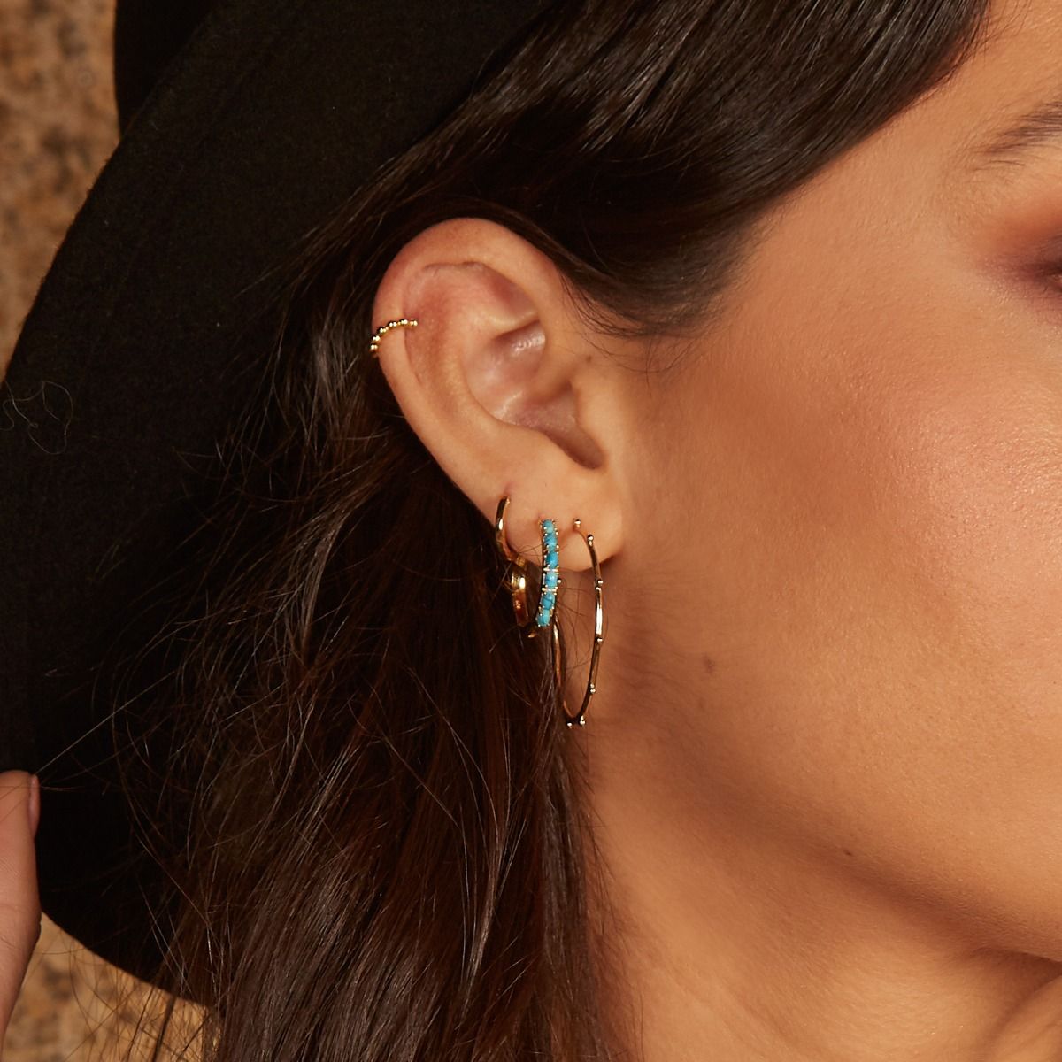 miggy-mac-gold-studded-hoop-earrings-model