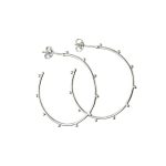 Silver Studded Hoop Earrings