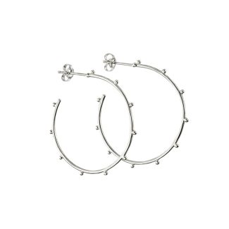 Silver Studded Hoop Earrings