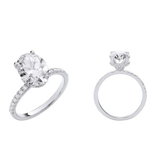 3 Carat Oval Lab Diamond Ring