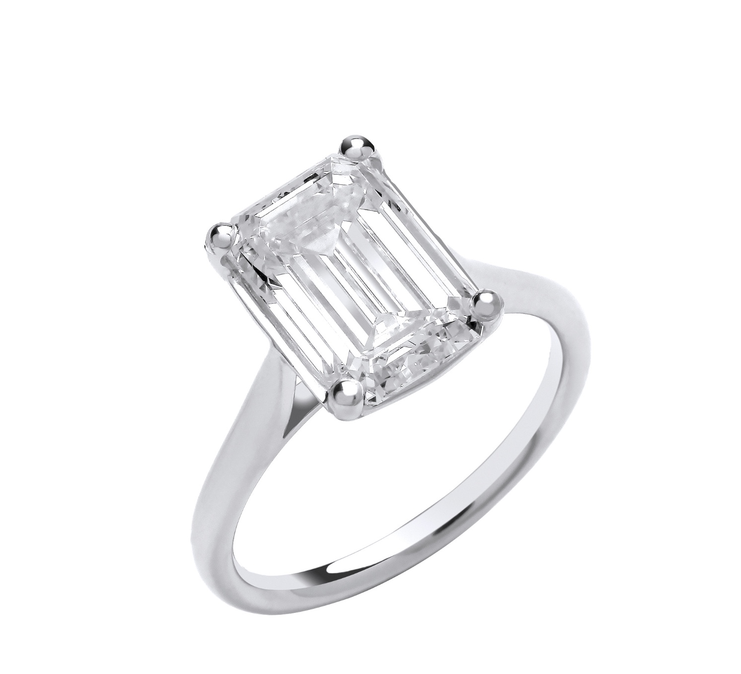 5 Carat Lab Grown Emerald Cut Diamond Ring