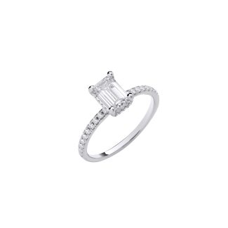 Emerald Cut Lab Diamond Engagement Ring