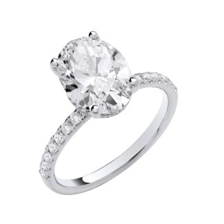3 Carat Oval Lab Diamond Ring