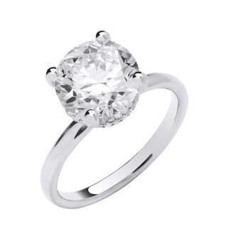 3 Carat Round Lab Diamond Ring