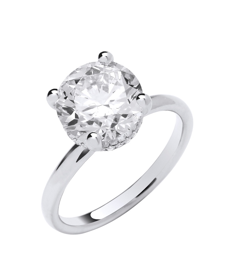 3 Carat Round Lab Diamond Ring