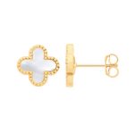 Mother Of Pearl Clover Earrings