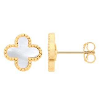 Mother Of Pearl Clover Earrings UK