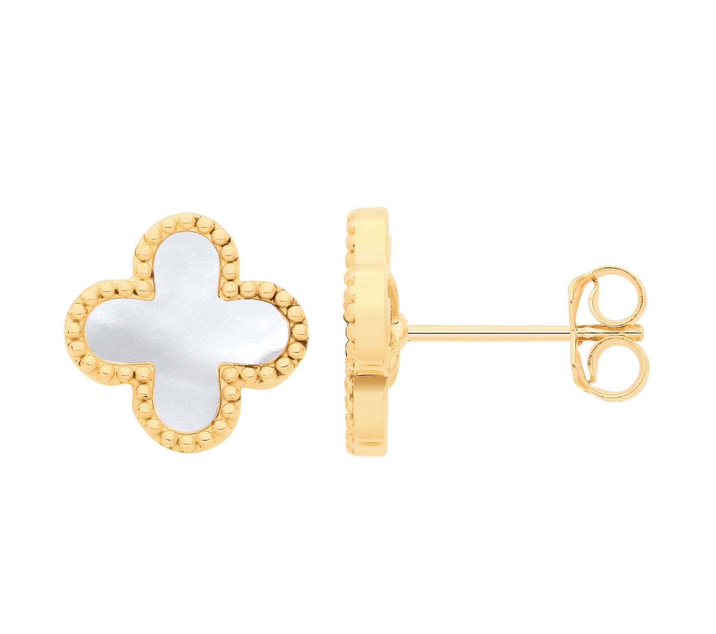 Mother Of Pearl Clover Earrings UK