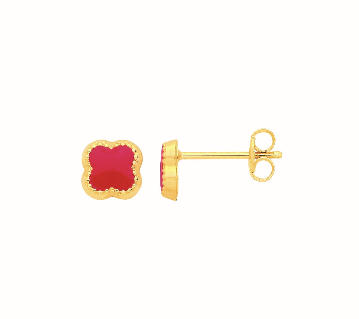 Red Four Leaf Clover Earrings UK