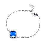 Blue Agate Clover Bracelet UK