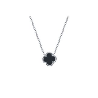Black Onyx Clover Necklace