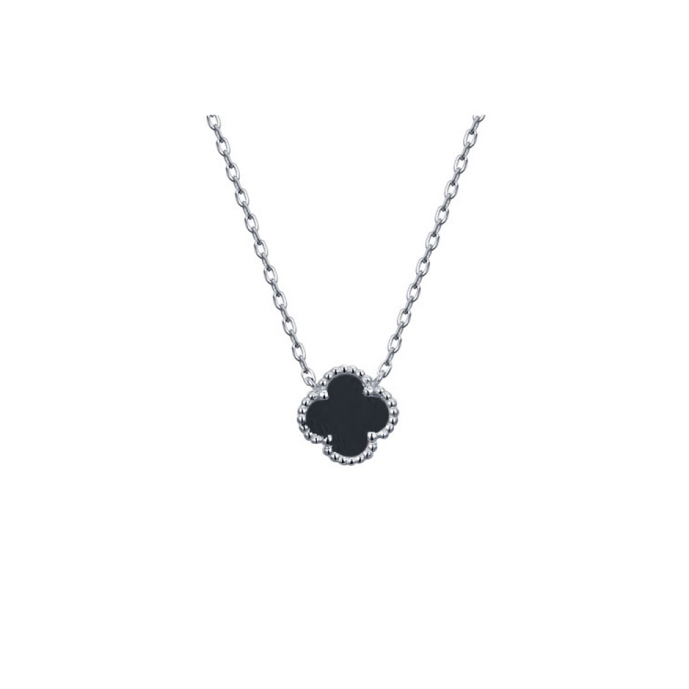 black onyx clover necklace Black Onyx Clover Necklace