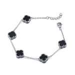 Black Four Leaf Clover Bracelet
