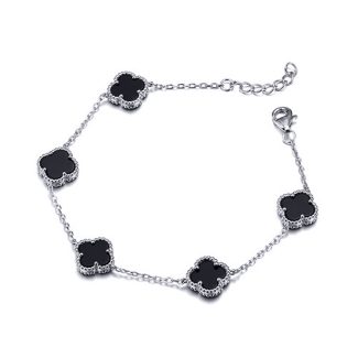 Black Four Leaf Clover Bracelet
