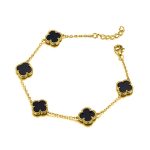 Black Onyx Clover Bracelet