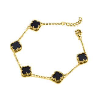 Black Onyx Clover Bracelet