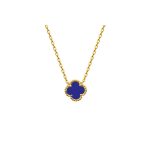 Blue And Gold Clover Necklace