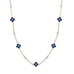 Blue Clover Necklace