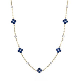 Blue Clover Necklace