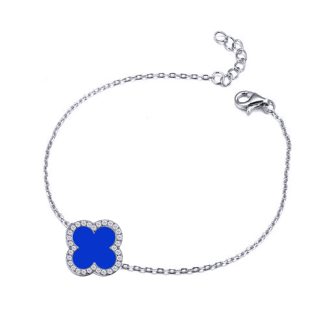 Blue Four Leaf Clover Bracelet