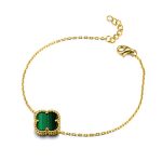 Gold Green Clover Bracelet UK