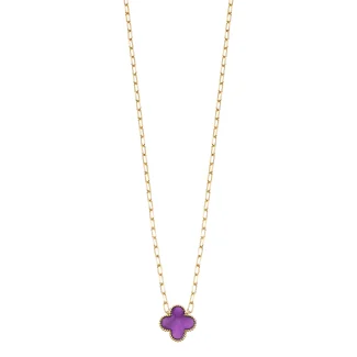 Purple Clover Necklace UK