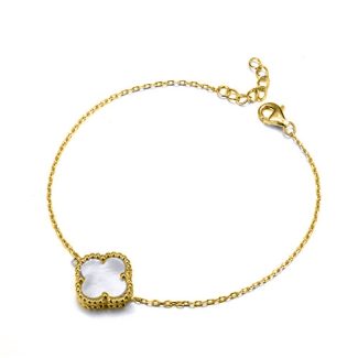 Sterling Silver Clover Bracelet UK