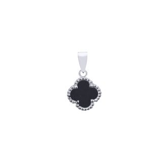 Onyx Clover Pendant