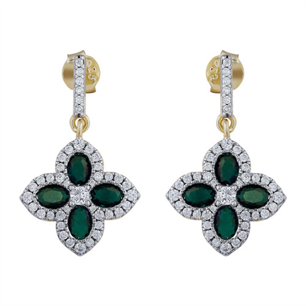 Emerald Clover Earrings