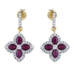 Red Clover Dangle Earrings