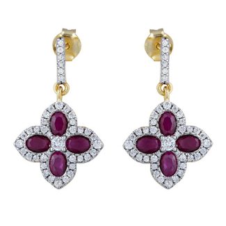 Red Clover Dangle Earrings