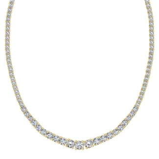 Gold Lab Grown Diamond Tennis Necklace