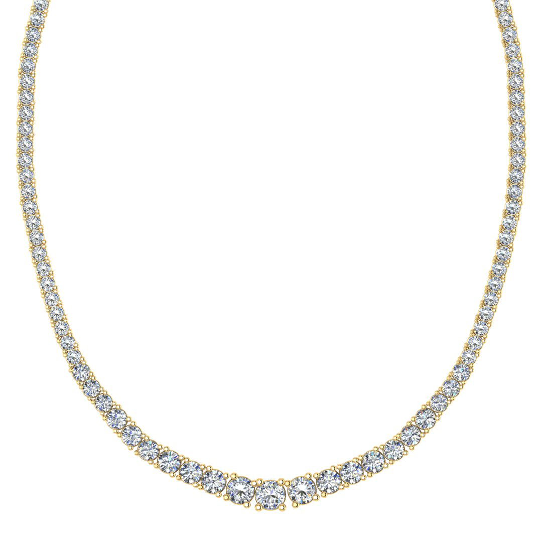 Gold Lab Grown Diamond Tennis Necklace