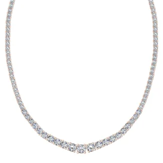 Rose Gold Lab Grown Diamond Tennis Necklace