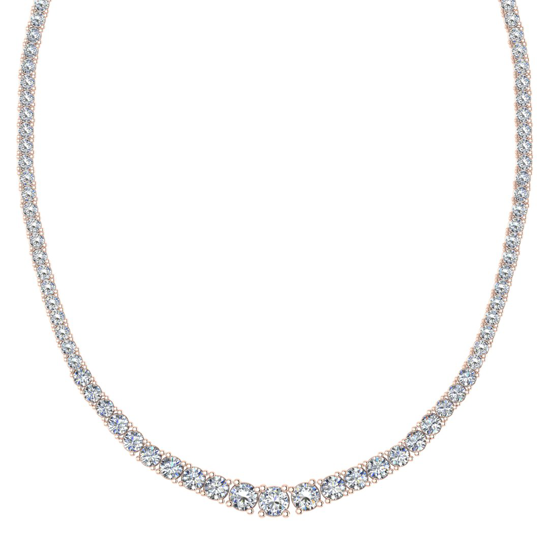 Rose Gold Lab Grown Diamond Tennis Necklace
