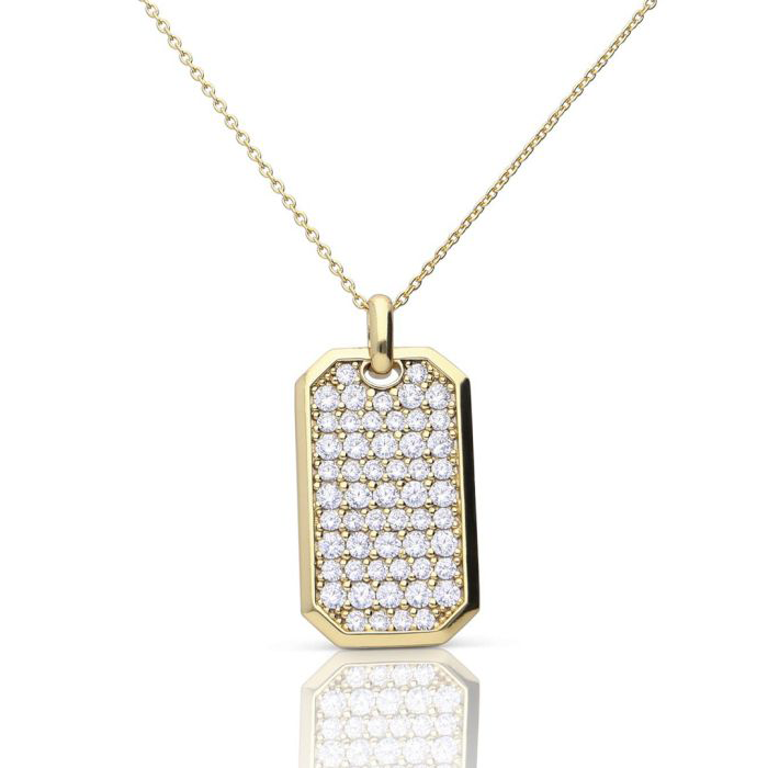 Gold Dog Tag Necklace