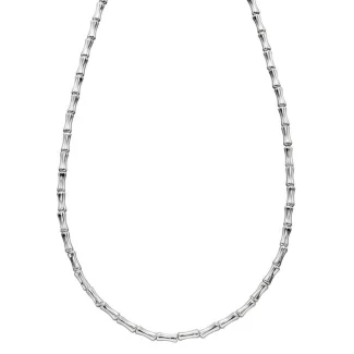 Mens Silver Bamboo Necklace