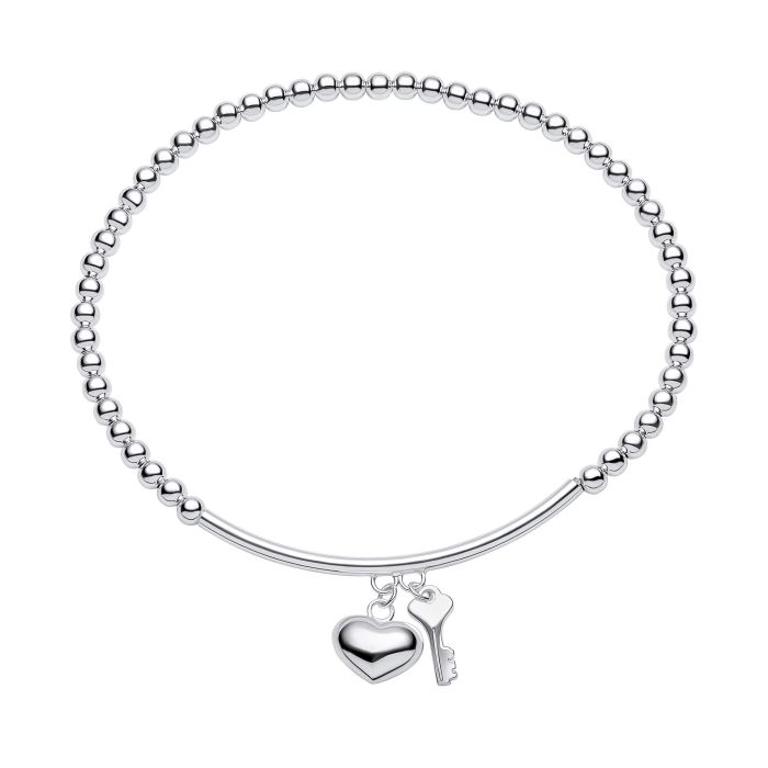 Silver Heart Charm Bracelet