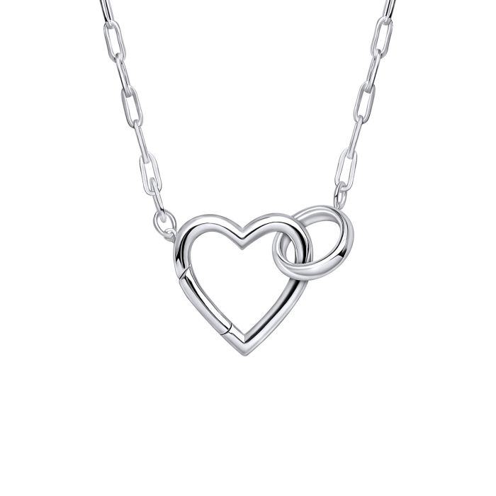 Womens Silver Heart Necklace