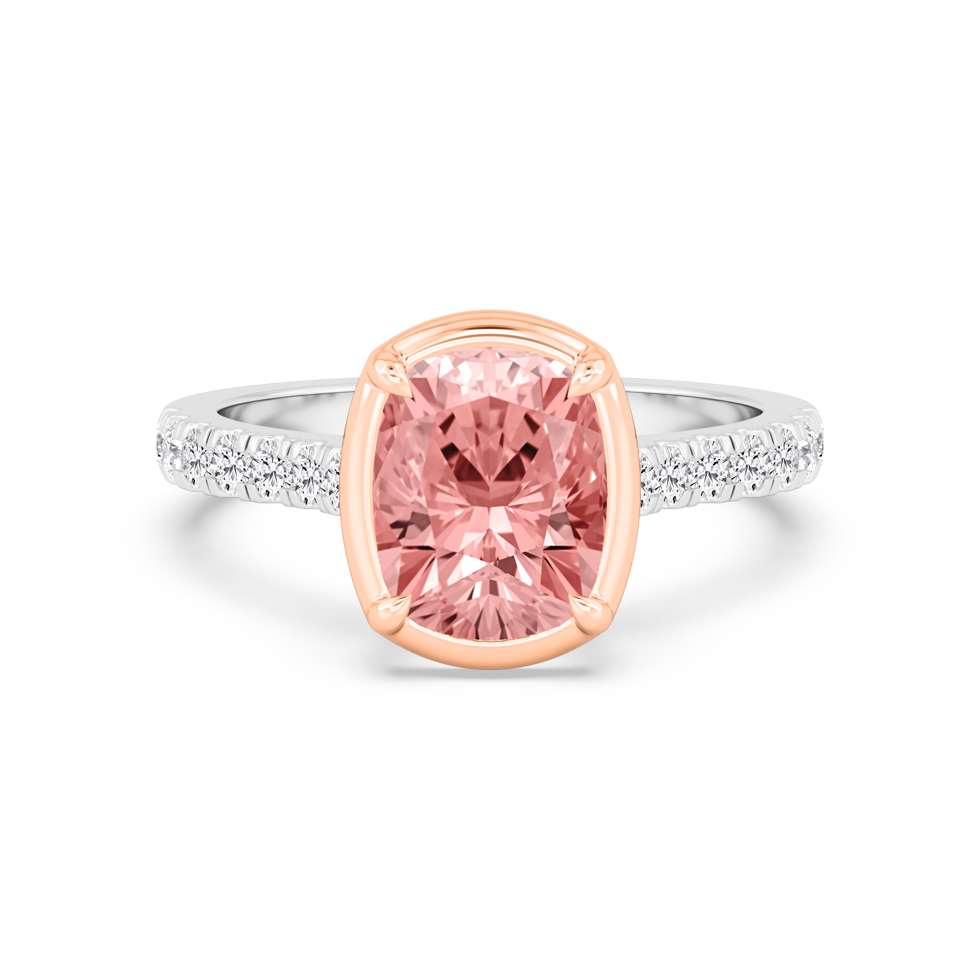 Pink Lab Diamond Engagement Ring