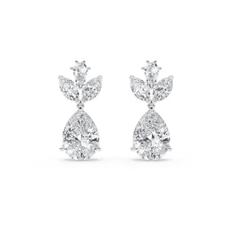 Pear Diamond Drop Earrings