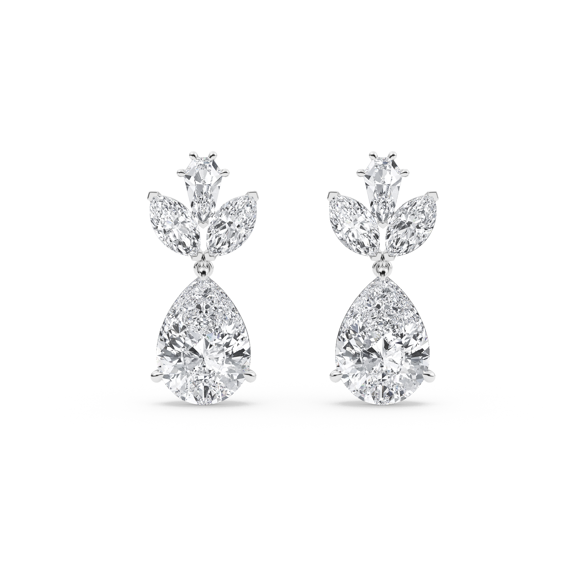 Pear Diamond Drop Earrings