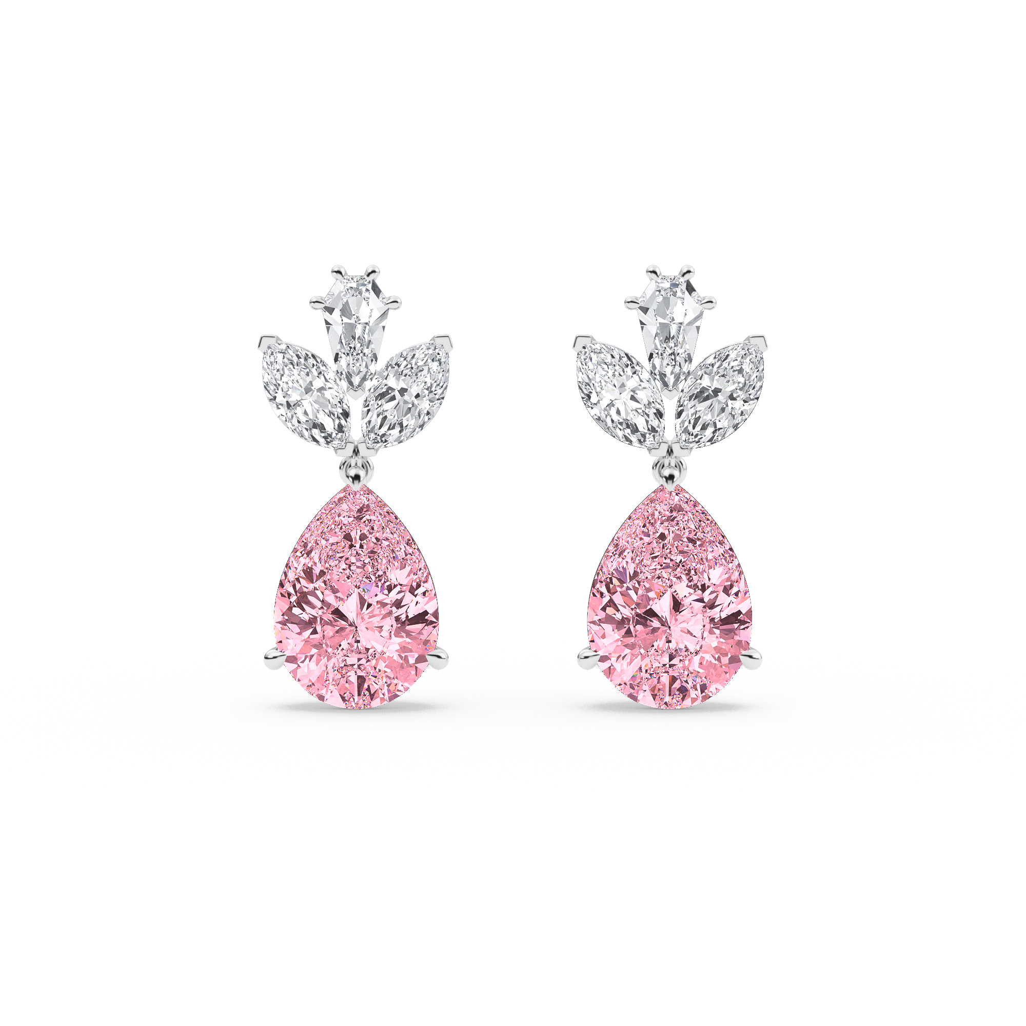 Pink Diamond Drop Earrings
